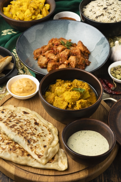 high-angle-indian-food-assortment